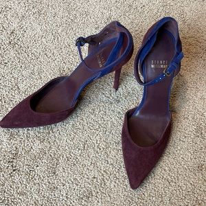 Stuart Weitzman plum suede stiletto heels